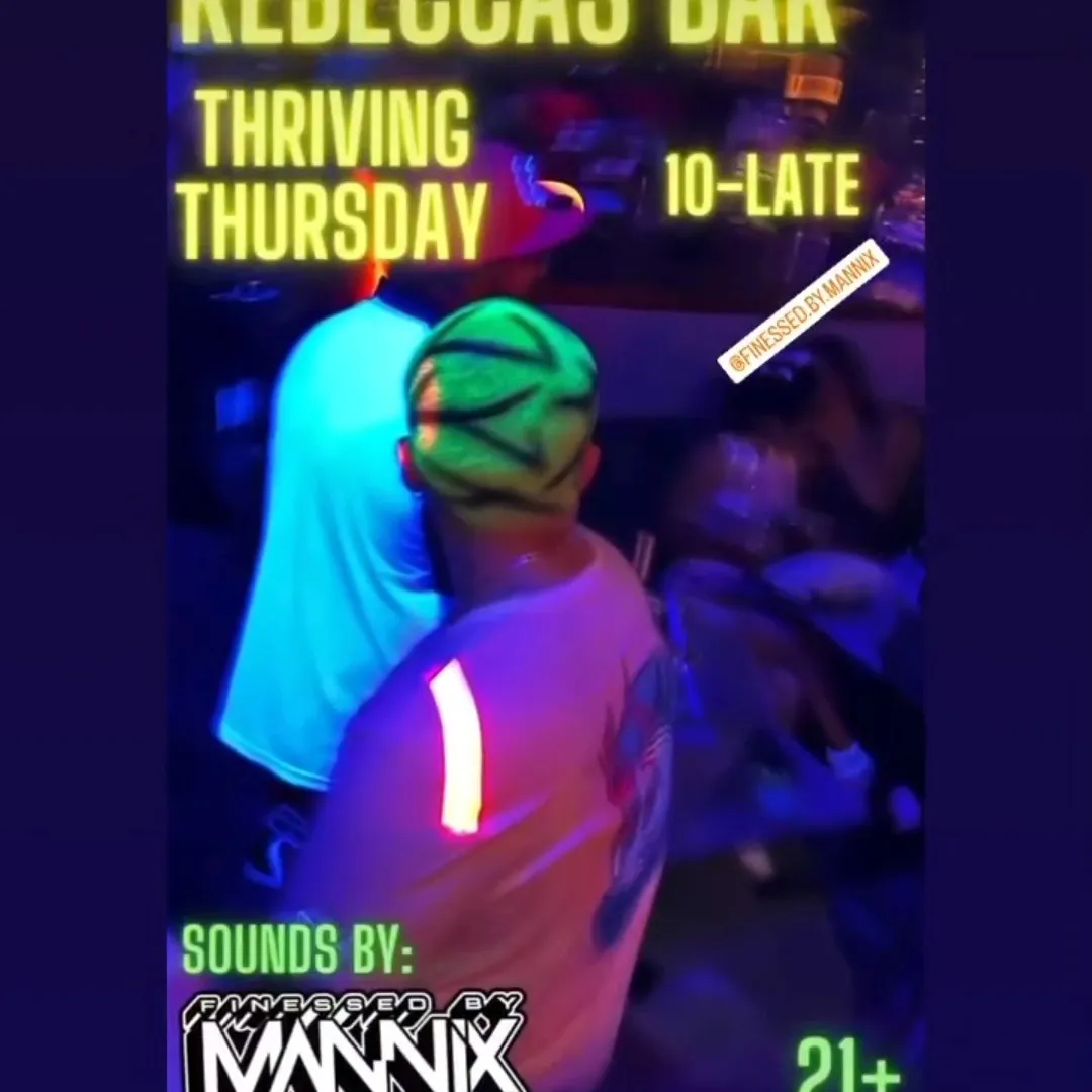 Poster: Thriving Thursday at Rebecca's Bar